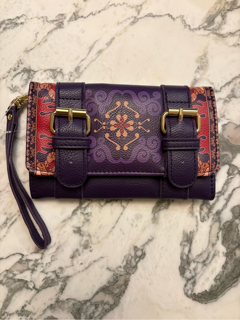 Disney Loungefly Rare Purple Aladdin Wristlet Wallet Magic Carpet Flap